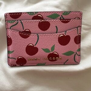 Marc Jacobs Pink Cherry Print Card Holder